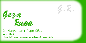 geza rupp business card