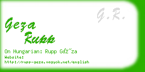 geza rupp business card